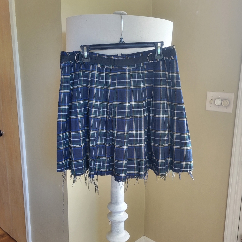 Dolls Kill- Current Mood Grunge Plaid Pleated Skirt